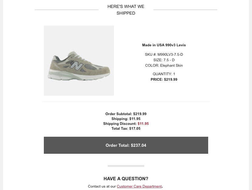 Levis x New Balance 990v3 Elephant Skin 